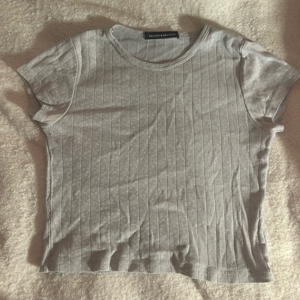 Brandy Melville Light Gray Short Sleeve Top